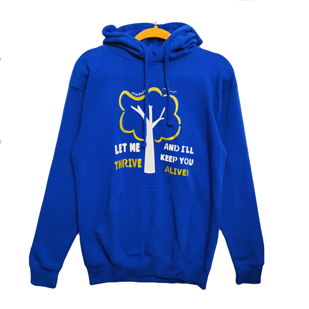 Long sleeve hoodie royal blue S loose oversized